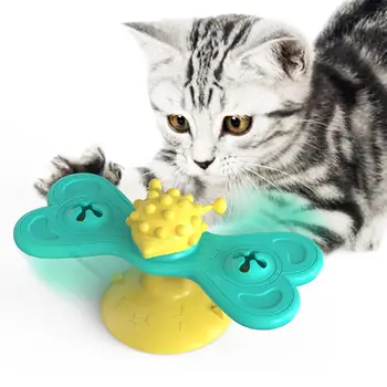 

Windmill Toys For Cats Puzzle Whirling Cat Play Game Toys Cat Turntable Teasing Interactive Toys With Massage Scratching Tickle