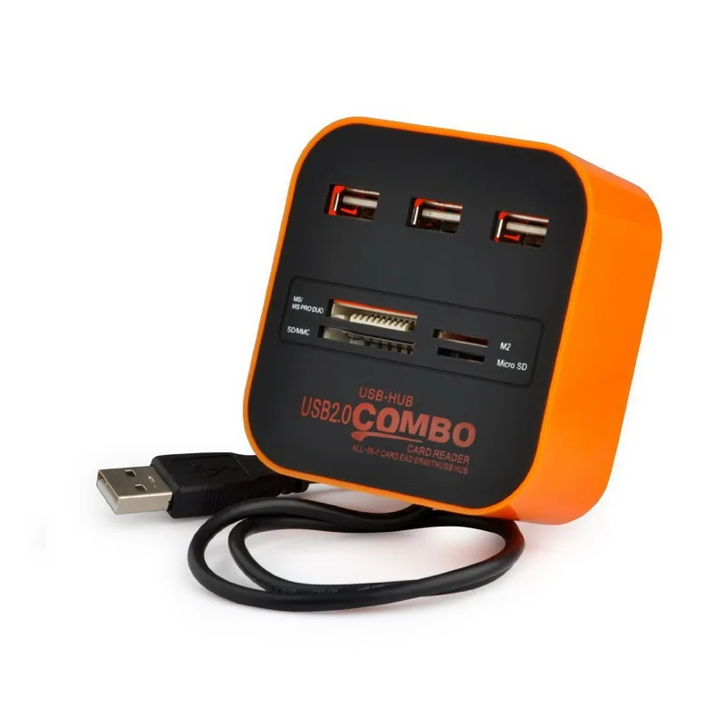 5 шт./партия Usb концентратор зарядная станция для телефона высокоскоростной USB 2,0 концентратор 3 порта с кардридером мини концентратор USB комбо все в одном