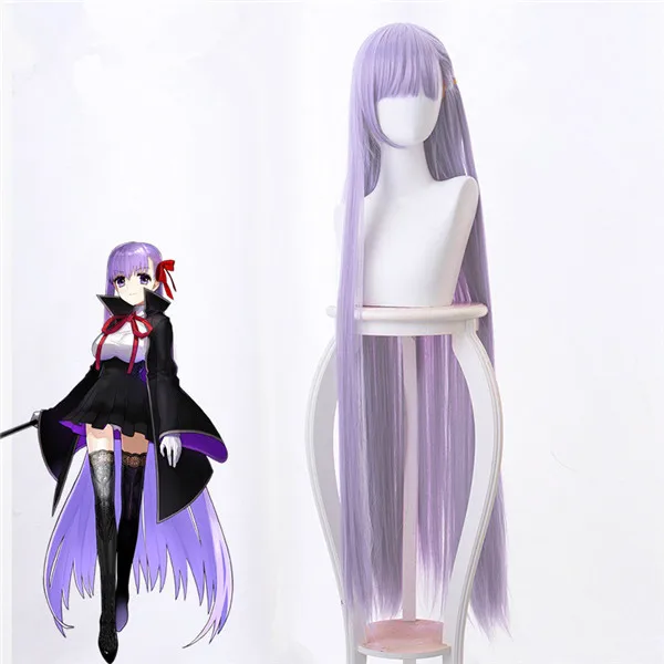 Fate EXTRA CCC косплей парик BB Byibyi черное пальто девушка фиолетовый 120 см длинные прямые синтетические накладные волосы парик Кепка - Цвет: Лаванда