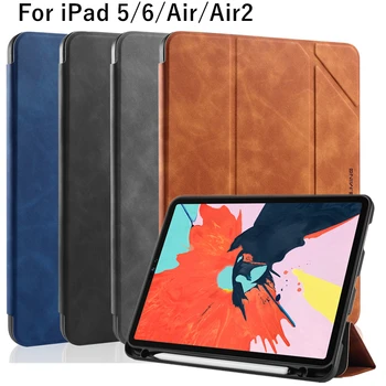 

Sleep Wake Up Function Leather Case For iPad Pro 9.7 iPad Air 2 Smart Flip Tablet Cover for iPad 2 3 4 Air2 iPad 5 6 2017 2018