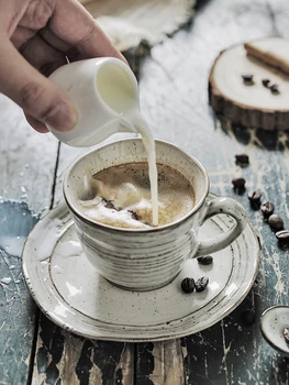 

Creative Japanese ceramic milk tea cup set home cup European-style afternoon tea retro coffee cup and saucer LB62716