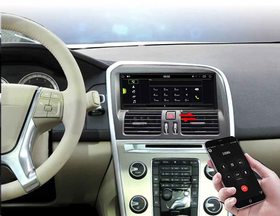 8,8 дюймов RAM2G Android 8,0 PX6 Автомагнитола стерео для Volvo XC60 2009- gps навигация поддержка поездки informaiton full touch