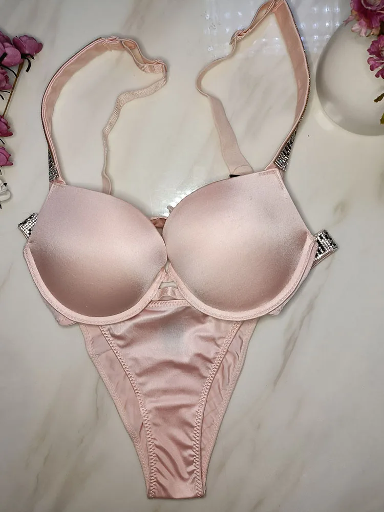 diamante quente conjunto de roupa interior traceless