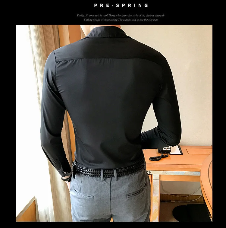 Роскошные Золотые рубашки с принтом Camisa MasculinaRopa De Hombre повседневные мужские рубашки Клубные рубашки дизайн Camisa Social Slim Fit