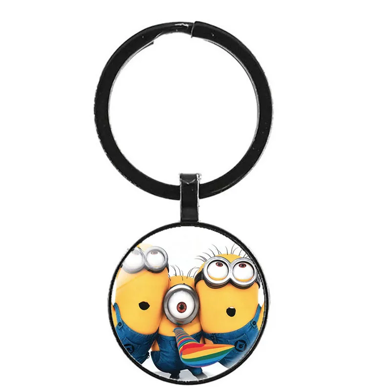 Despicable Me Minion Action Movie Glass Cabochon Keychains for Kid - Цвет: 24