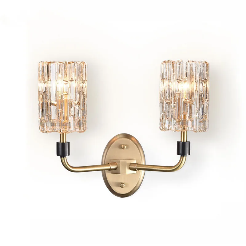 

Modern LED Crystal Wall Lamp Copper Wall Sconce Lamps Bedroom Aisle Dining Living Room Bedside Hotel Kitchen Fxtures Wall Lights