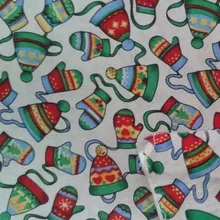 Половина метра зимние перчатки с принтом хлопок ткань для ручной работы DIY Лоскутная кукла T1022