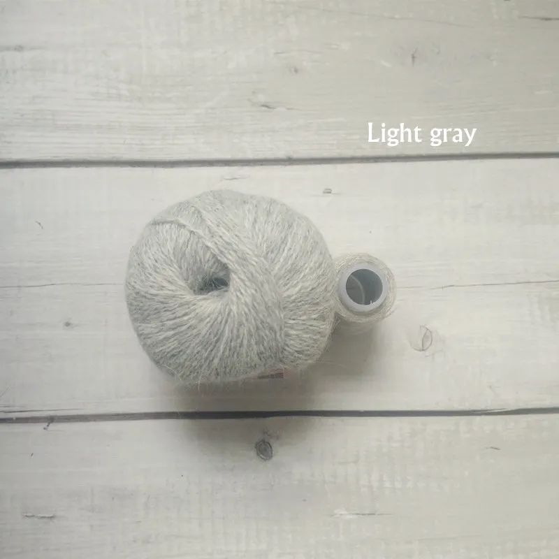Light gray Новорожденный обертывание фотографии реквизит, ручной работы пряжа с шерстью норки обертывание, ребенок фотографии реквизит - Цвет: Light gray