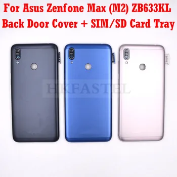 

For Asus Zenfone Max (M2) ZB633KL New Original Back Battery Door Housing SIM SD Card Tray Cover power volume Button Camera Lens