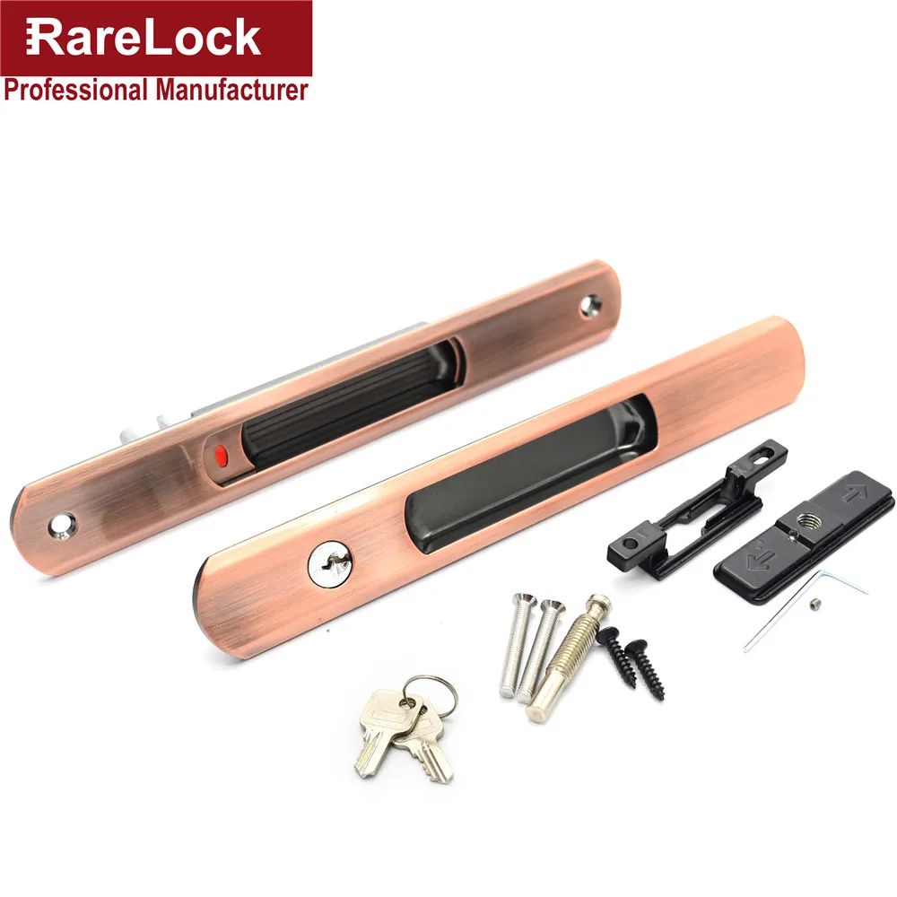 Rarelock раздвижные двери замок для стеклянной двери с зелеными красные наконечники DIY домашнего оборудования MMS231 dd