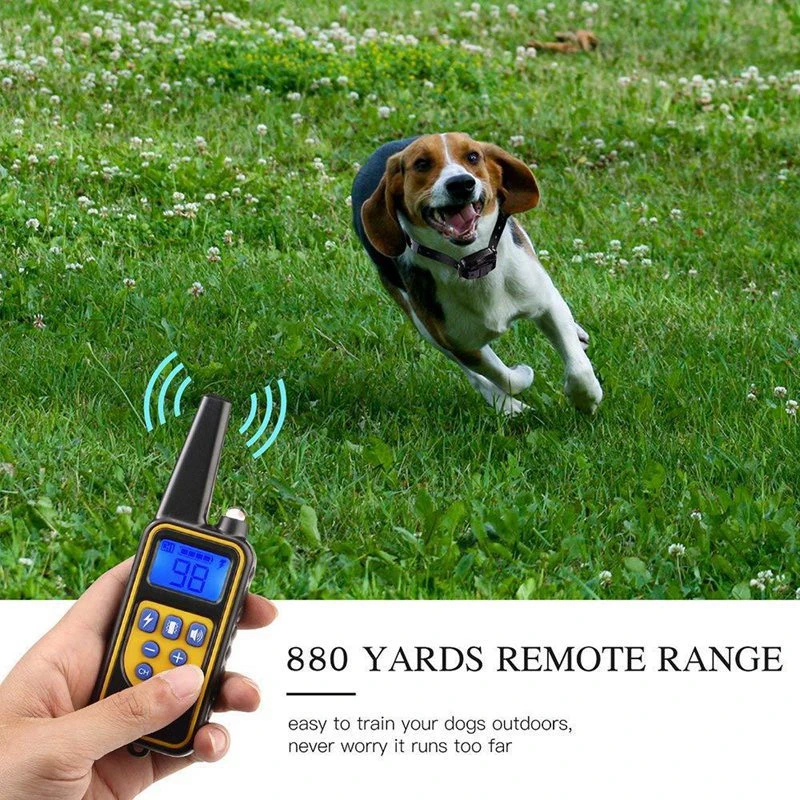 

800yd Electric remote Dog Training Collar Waterproof Rechargeable LCD Display for All Size beep Shock Vibration mode 50%off