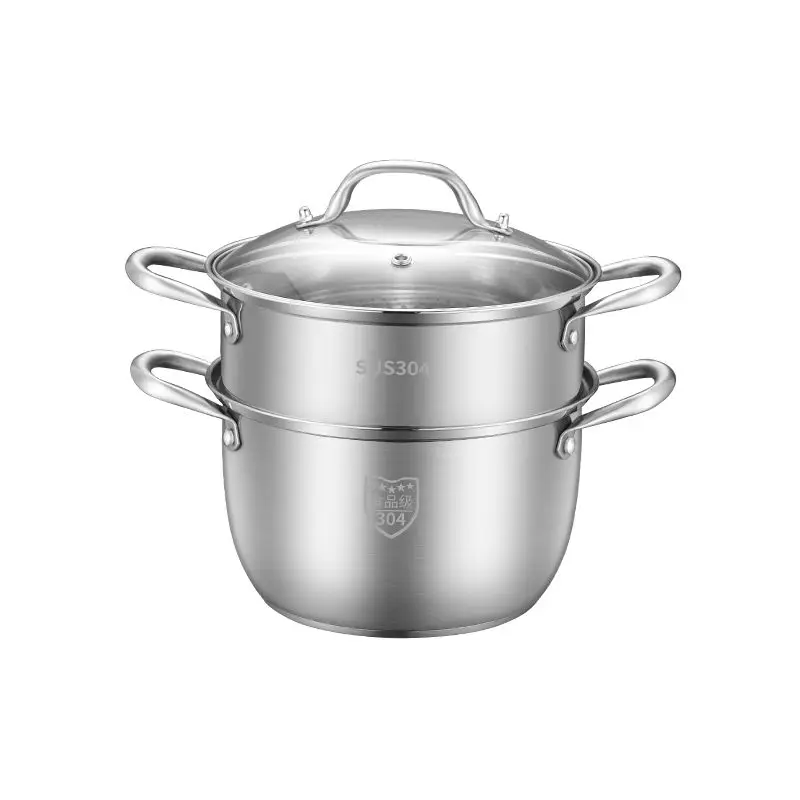Stainless Steel Soup Pot Steamer Thickening Double Bottom Non-stick Cooking Induction Cooker Gas Furnace | Дом и сад