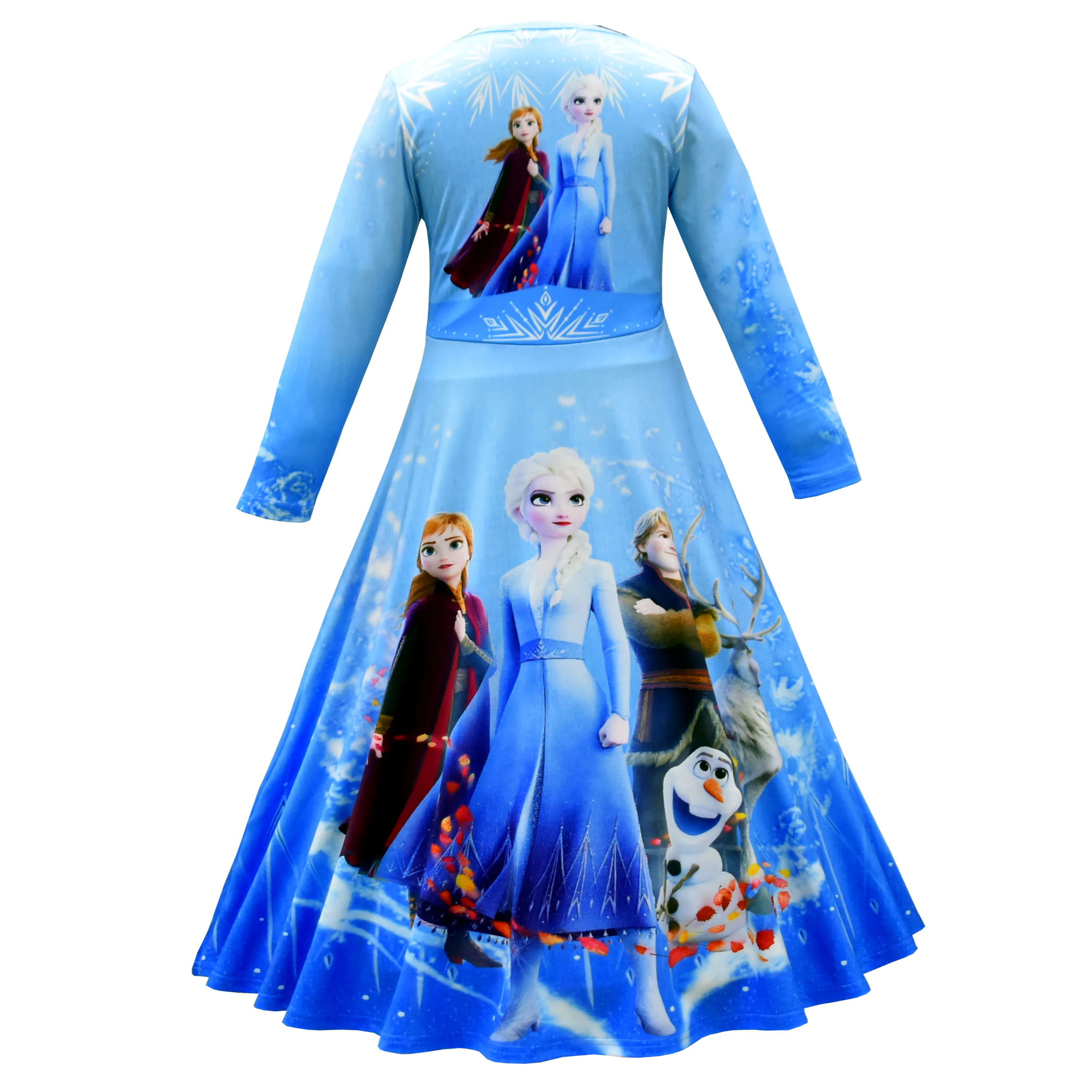 Длинное рождественское платье для девочек платье принцессы «Снежная королева 2» карнавальный костюм Анны и Эльзы вечерние платья