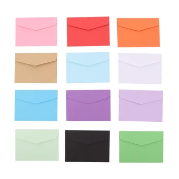 

120Pcs Mini Envelopes Small Greeting Card Message Card Letter Stationary Storage Paper Gift (Random Color)