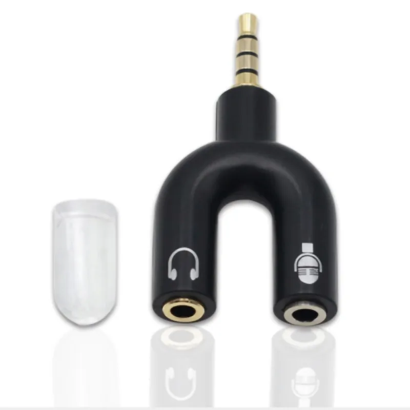 

Music Adapter 3.5mm Audio Adapter U-Shape Double Jack Earphone Splitter Headphone Plug Converter