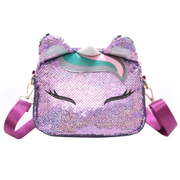 

2020 Fashion Sequins Owl Big Eyes Cartoon Children Shoulder Messenger Pouch Ladies Casual Handbag Purse Mini Crossbody Bag