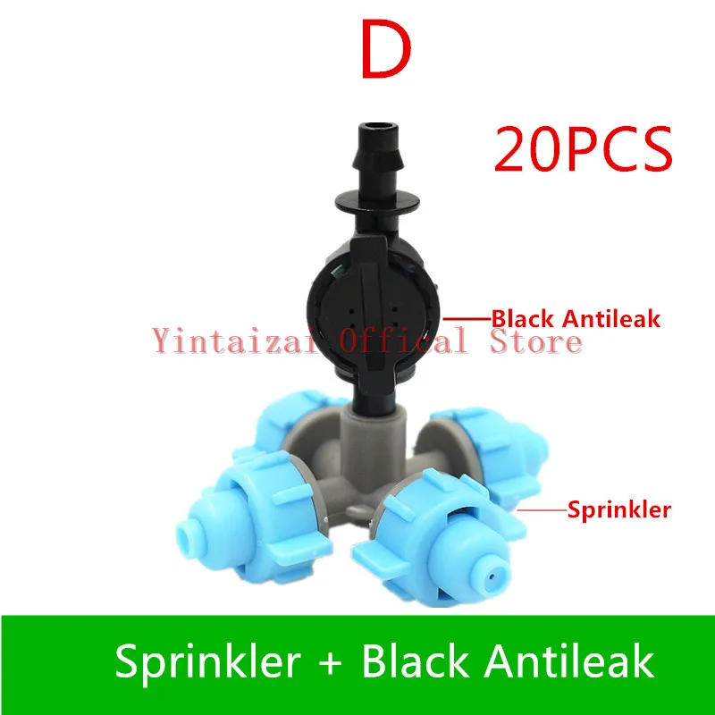 D 20pcs 20 шт. синий крест Fogger Misting система для полива разбрызгиватель спринклер 4 способа насадки для полива садовый опрыскиватель инструмент заварки - Цвет: D 20pcs