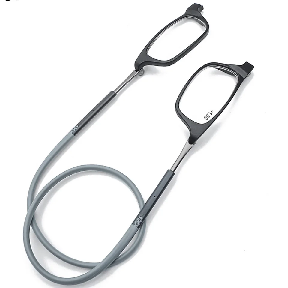 Unisex Magnet Neck Hanging Reading Glasses Men And Women Foldable Upgraded Presbyopia Glasses+1.00+1.25+1.50+1.75+2.00+2.25+2.5