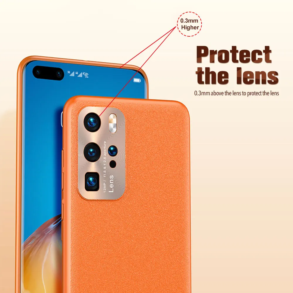 Противоударный кожаный чехол для телефона Huawei P40 Pro Lite P30 Mate 30 Honor V30 nova 6 однотонный