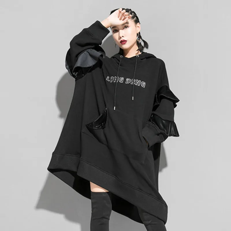 XUXI, зимняя Новинка, с капюшоном, прошитая, гофрированная кофта, для женщин, плюс бархат, индивидуальный, сплошной цвет, сохраняет тепло, FZ0278