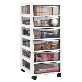 

Cosmetics storage box cabinet floor moving shelf drawer table top finishing box skin care storage multi-layer table organizer