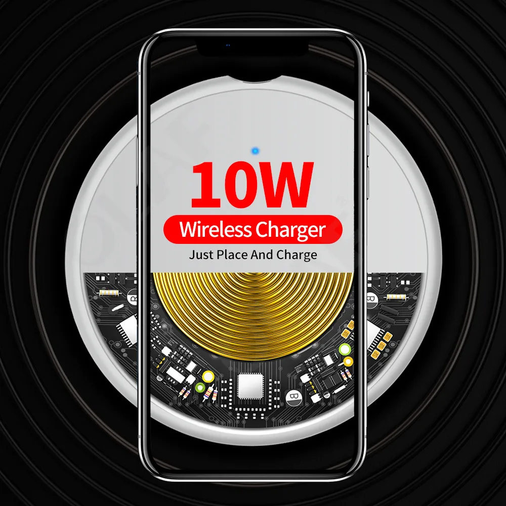 Олаф Беспроводное зарядное устройство приемник для iPhone Xs Max X 8 Plus 10 Вт Быстрая зарядка для samsung Note 9 S10 Plus Qi Беспроводное зарядное устройство
