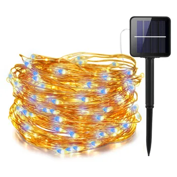 

100/200/300 led solar LED Light Waterproof LED Copper Wire String Holiday Outdoor led strip Christmas Party Wedding Decoration