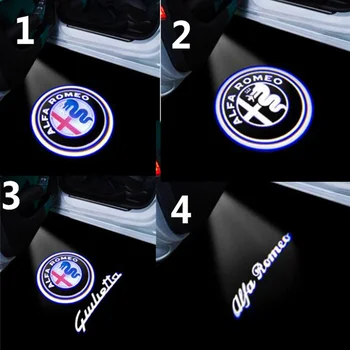 

2PCS For Alfa Romeo 159 156 Giulietta Mito Stelvio Giulia Spider Brera Car Led Door Welcome Light Logo Projector Laser Lamp
