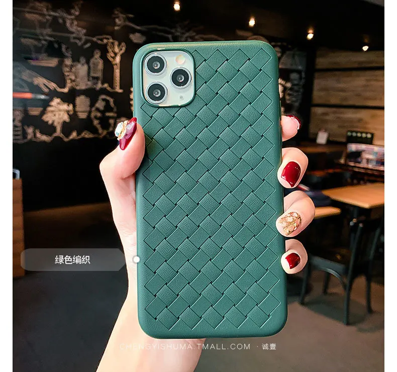 Роскошный вязаный Стильный чехол для iphone 11 Pro Max funda mate iphone XR XS Max X 11 11por 11por max 6 7 8 Plus модный зеленый