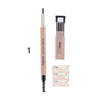 

Automatic Rotating Eyebrow Pencil Eyebrow Card Three Replacement Refills Waterproof Not Smudge Double Head Brush