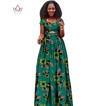 

African Dresses For Women Fashion Design Dashiki Women Bazin Riche Long Skrit Two Pieces Dashiki Set Plus Size Natural 6xl WY558
