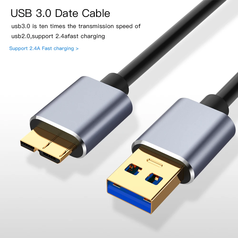 USB 3,0 A папа к Micro B Мужской кабель синхронизации данных быстрая скорость USB3.0 шнур для внешнего жесткого диска HDD samsung S5 S4 Note 3