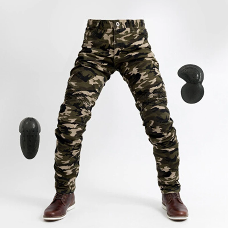 

High Quality Motorcycle Camouflage Jeans Denim Biker Army Green Moto Pants