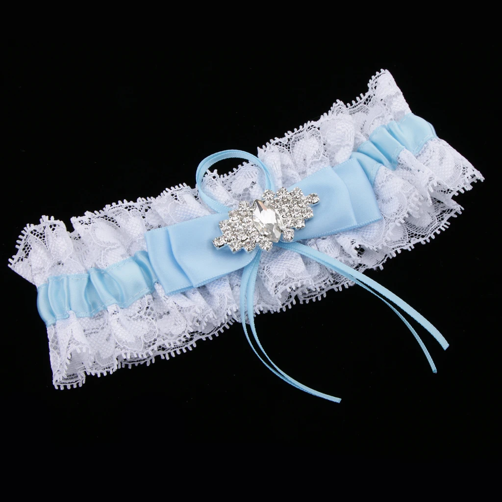 2X Wedding Lace Bowknot Leg Garter Thigh Ring Bridal Shower Costume 