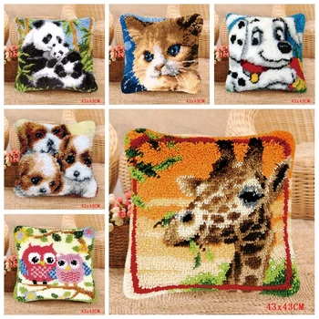 

Long Deer Carpet Foamiran For Needlework Embroidery Pillow Kit Tapis Crochet Smyrna Do-It-Yourself Carpet Cushion Button Package