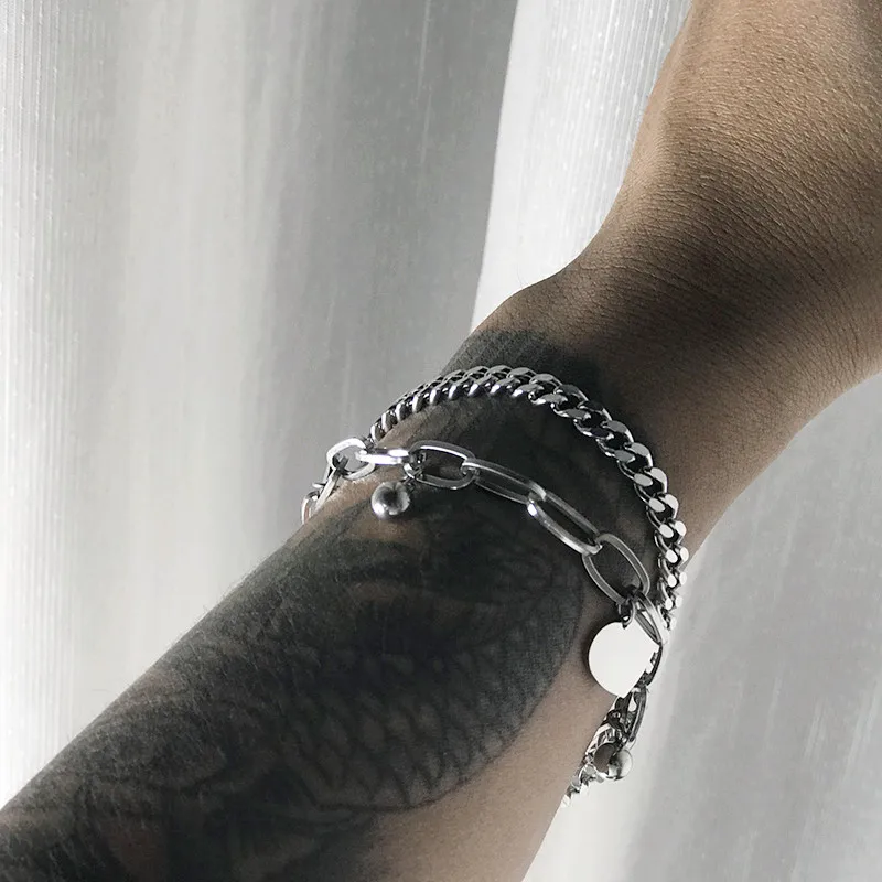 Для мужчин хип-хоп из нержавеющей стали браслет в стиле панк-рок Кубинском тормоз