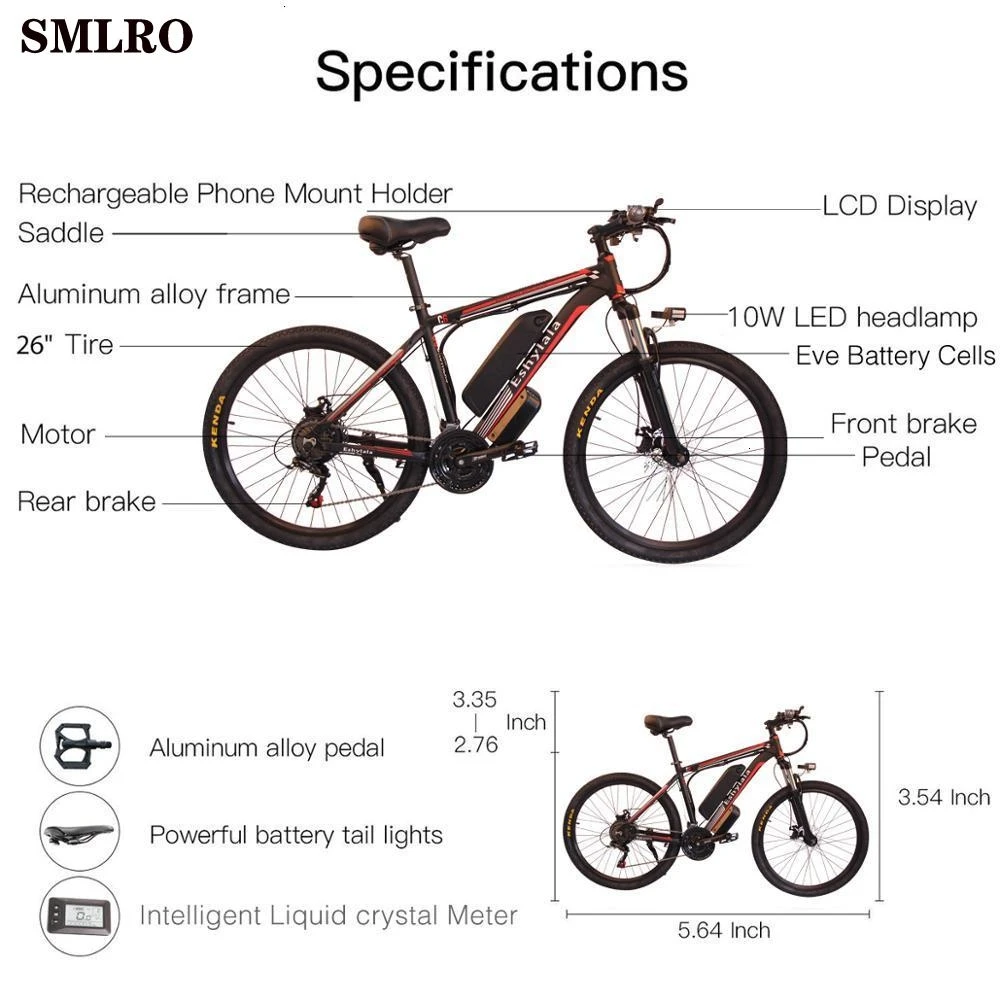 

Can choose Samsung batterySale september C6 Big Electric Bicycle Aluminum Alloy 6061 Frame 26 Inch 350w E Bike Electric Bicycle
