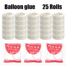 2500 piezas (25 rollos) de pegamento transparente para globos, puntos adhesivos extraíbles, cinta adhesiva de doble cara para decoración de bodas y globos