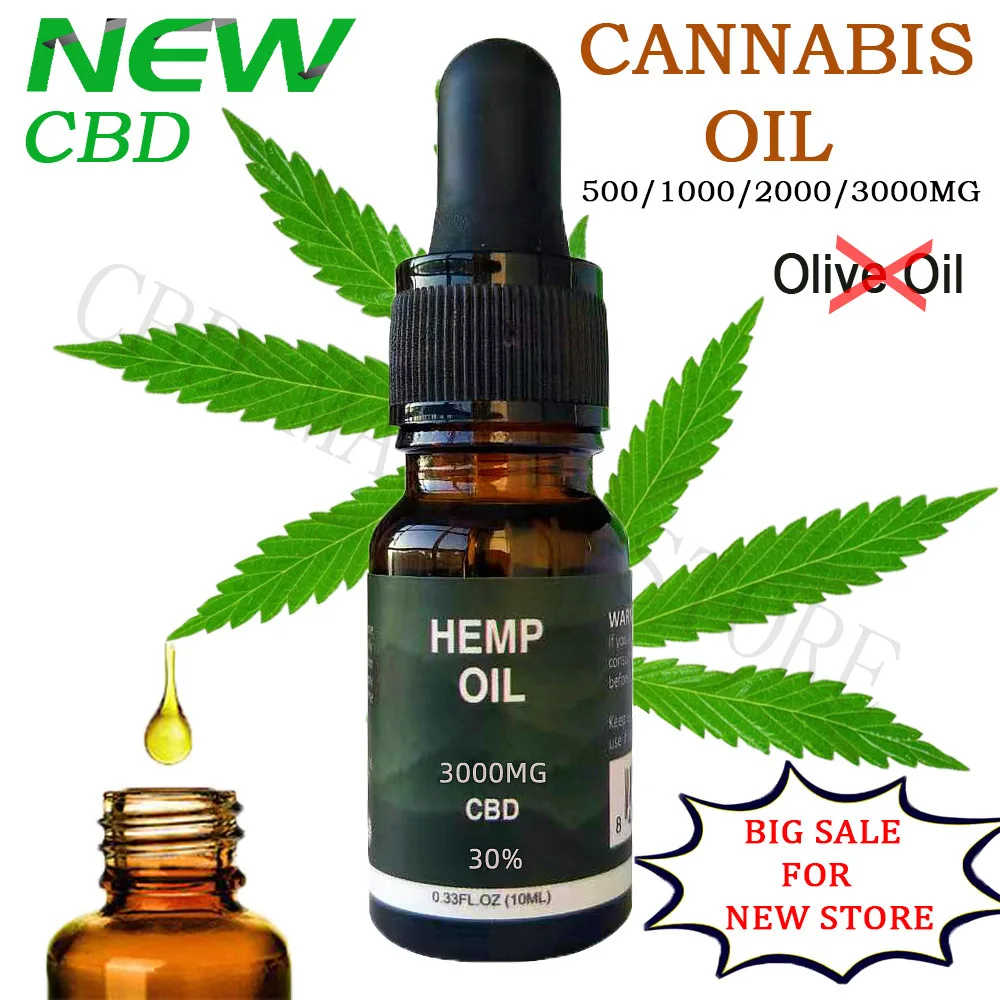 10 мл 500 мг-3000 мг CBD Эфирное Золотой конопляного масла более 99% чистоты быстрый