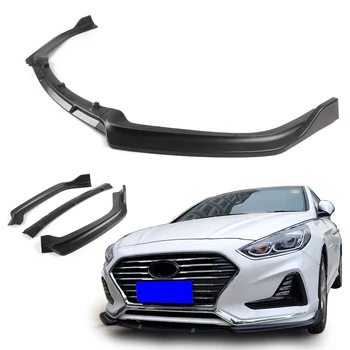 

For Hyundai 2018 Sonata Hybrid SedanABS Car Front Bumper Lip Spoiler Cover Trim Matte Black