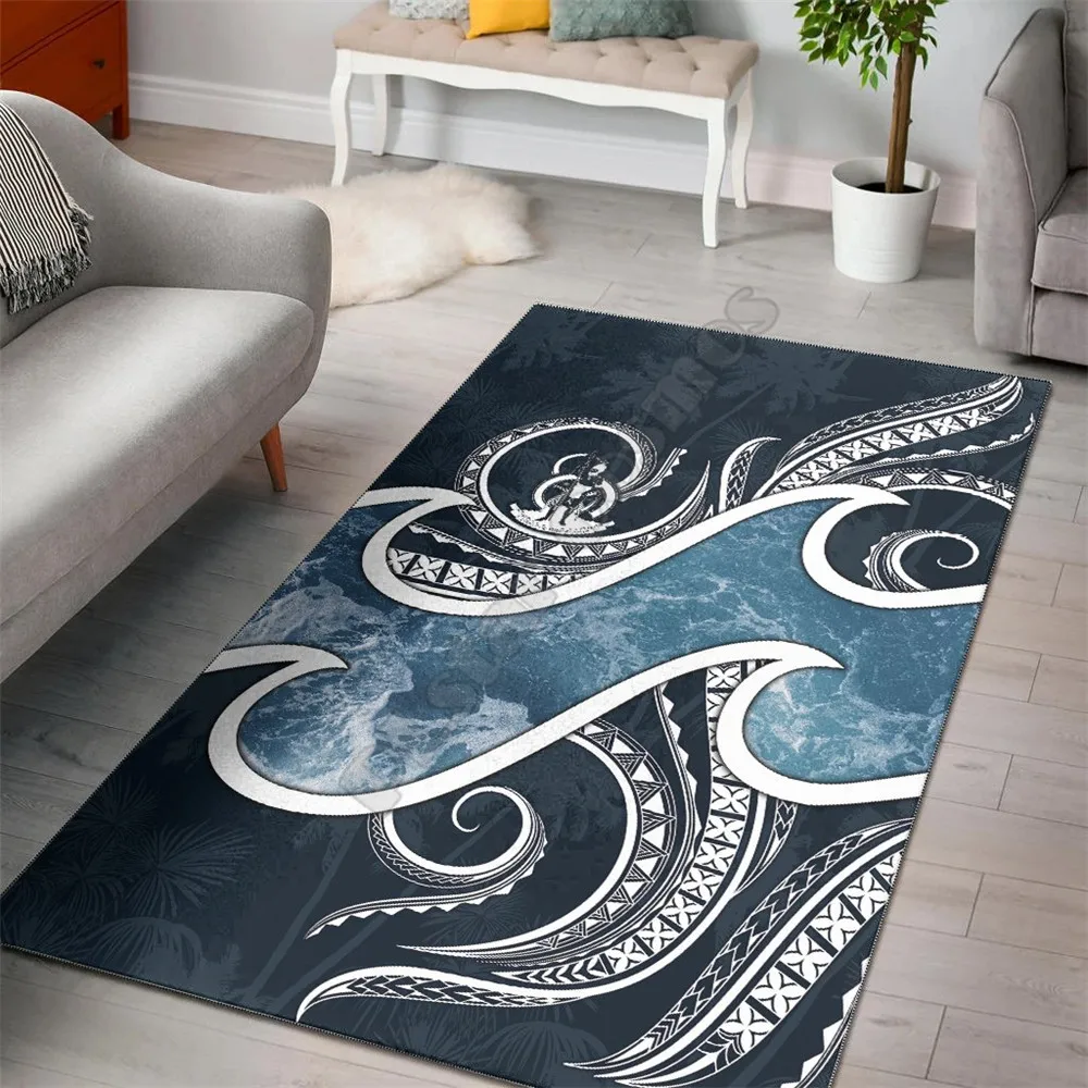 

Vanuatu Polynesian Area Rug Ocean Style Carpet Mat for Living Room Doormat Flannel Print Bedroom Non-slip Floor Rug