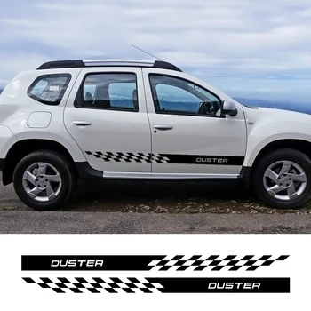 

2pcs Car Door Skirt Sticker For Dacia Renault Duster Both Side Auto DIV Vinyl Decal Racing Styling Sport Stripe Car Accessories