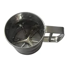 Полуавтоматическое ручное сито для муки, инструменты для выпечки из нержавеющей стали, посуда для тортов, какао-порошок, ручной экранированный сито для сахарной сетки