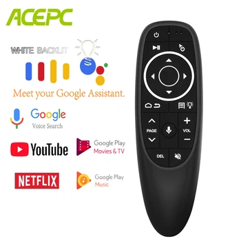 

Backlit G10 Pro Air Mouse Voice Control Gyro Sensing 2.4G Wireless Remote IR Learning USB Receiver for Android BOX H96 X96 A95X