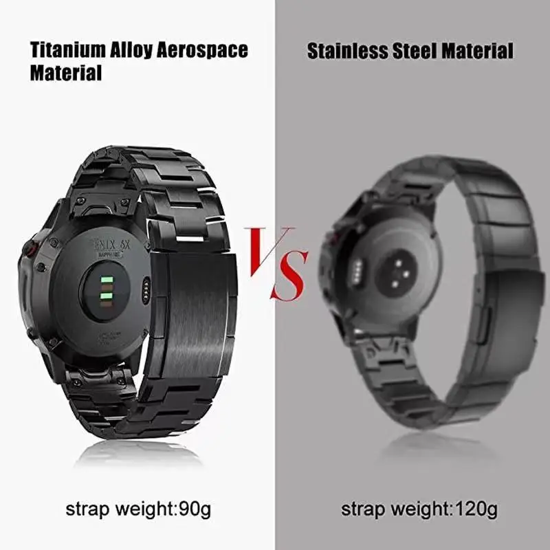 22mm 26mm Titanium Alloy Strap for Garmin Forerunner 745/Fenix 5 6 Quick Fit Connector Replacement Belt for Fenix 5X 6X/Fenix 3