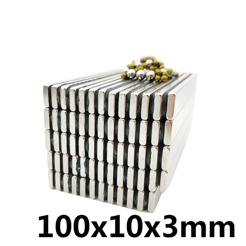 100x Strong 40mm x 10mm x 3mm Rare Earth NdFeb Neodymium Block Bar Magnets 