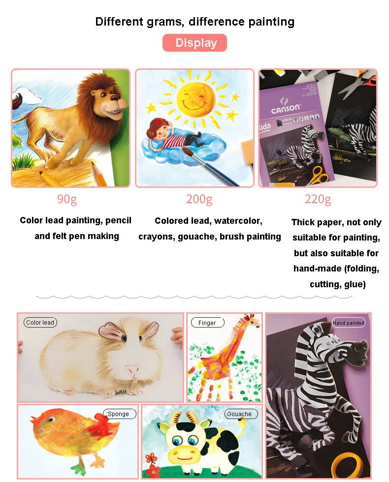 Canson A4 детский акварельный бумажный альбом ручная роспись альбом для акварельных красок креативная бумага для граффити школьные наборы для рисования
