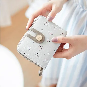 

2020 New Printing Floral Women Wallet Snap Zipper Purse Brand Designer Female PU Leather Coin Purse Lady Card Holder Wallet