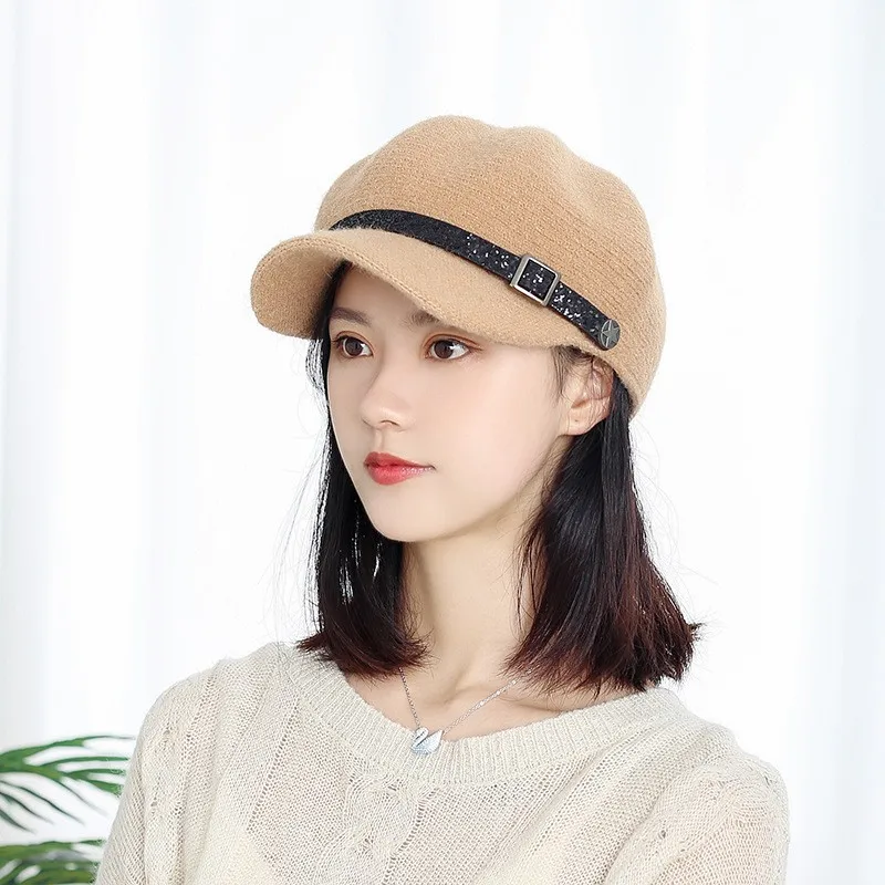 Winter British Style Octagonal Cap Brim Newsboy Hat Beret Hat For Women Wholesale men's french beret