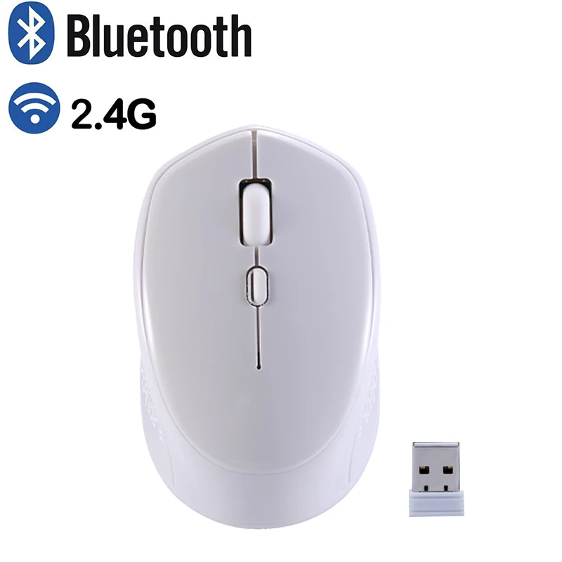 Dual Mode Wireless Bluetooth 5.0 Computer Mouse 2.4G Optical Silent 3 Adjustable DPI Cordless for Laptop | Компьютеры и офис